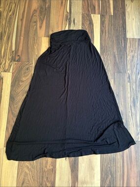 Merona Black Maxi Skirt with Fold-Over Waistband